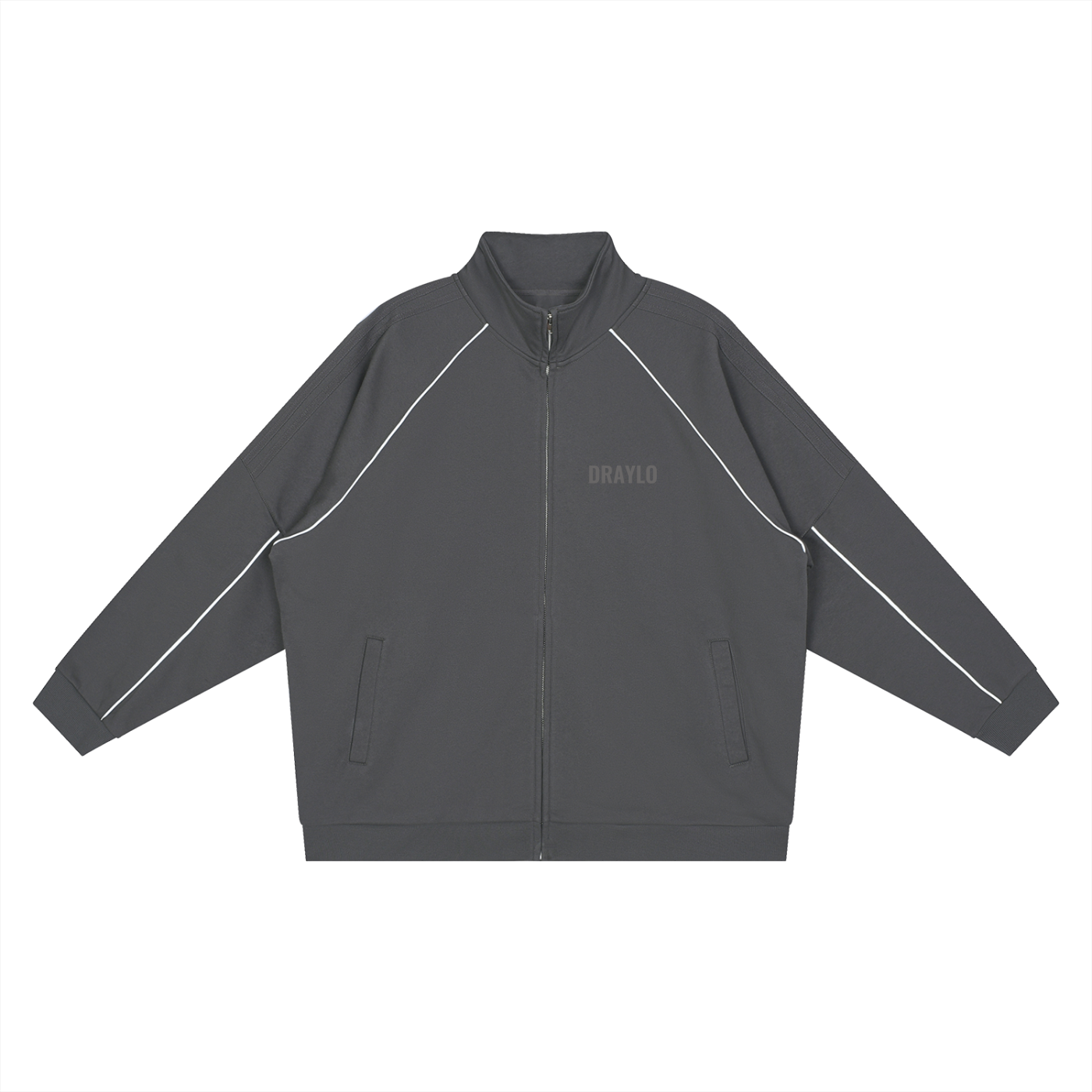 DRAYLO Striped Raglan Sleeve  Jacket