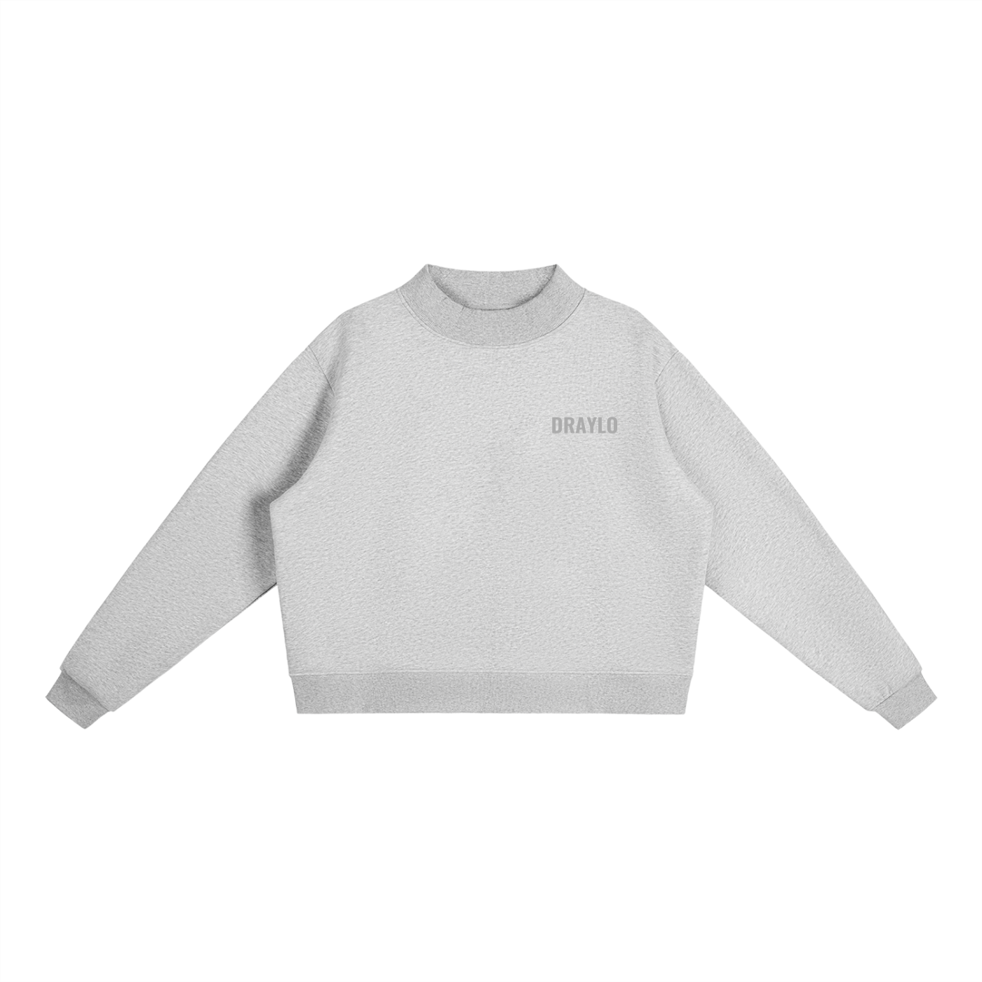 DRAYLO Fleece Mock-Neck Crew Sweatshirt
