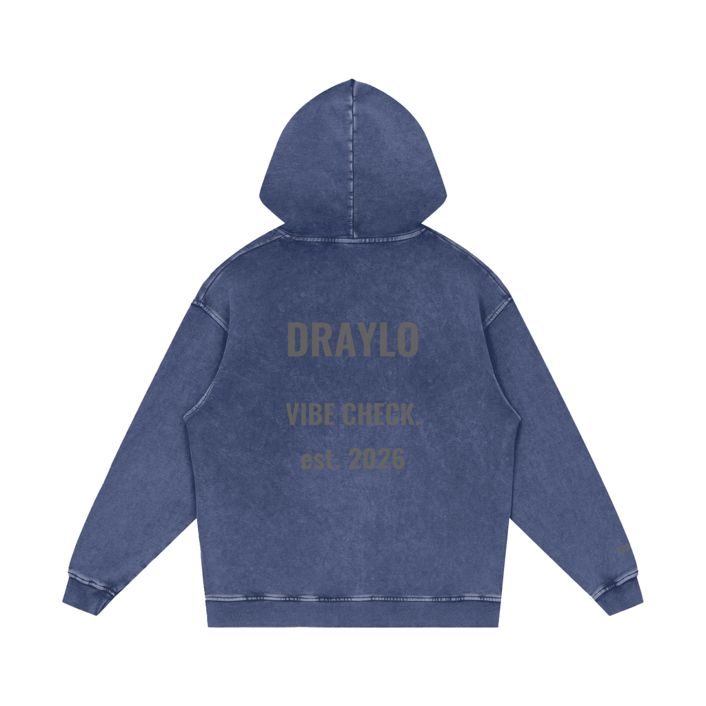 DRAYLO Snow Washed Loose Cotton Hoodie