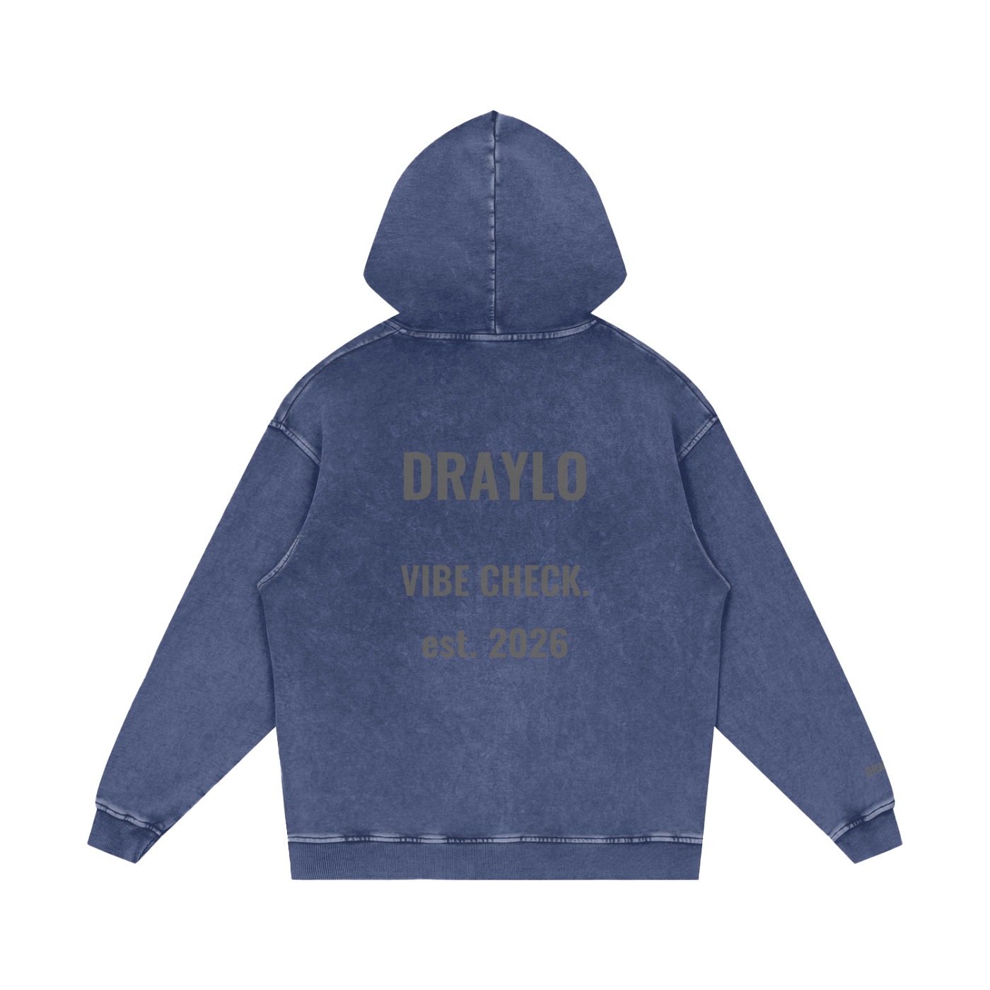 DRAYLO Snow Washed Loose Cotton Hoodie