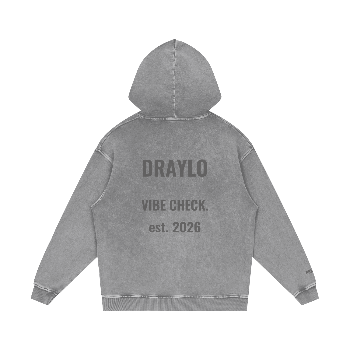 DRAYLO Snow Washed Loose Cotton Hoodie