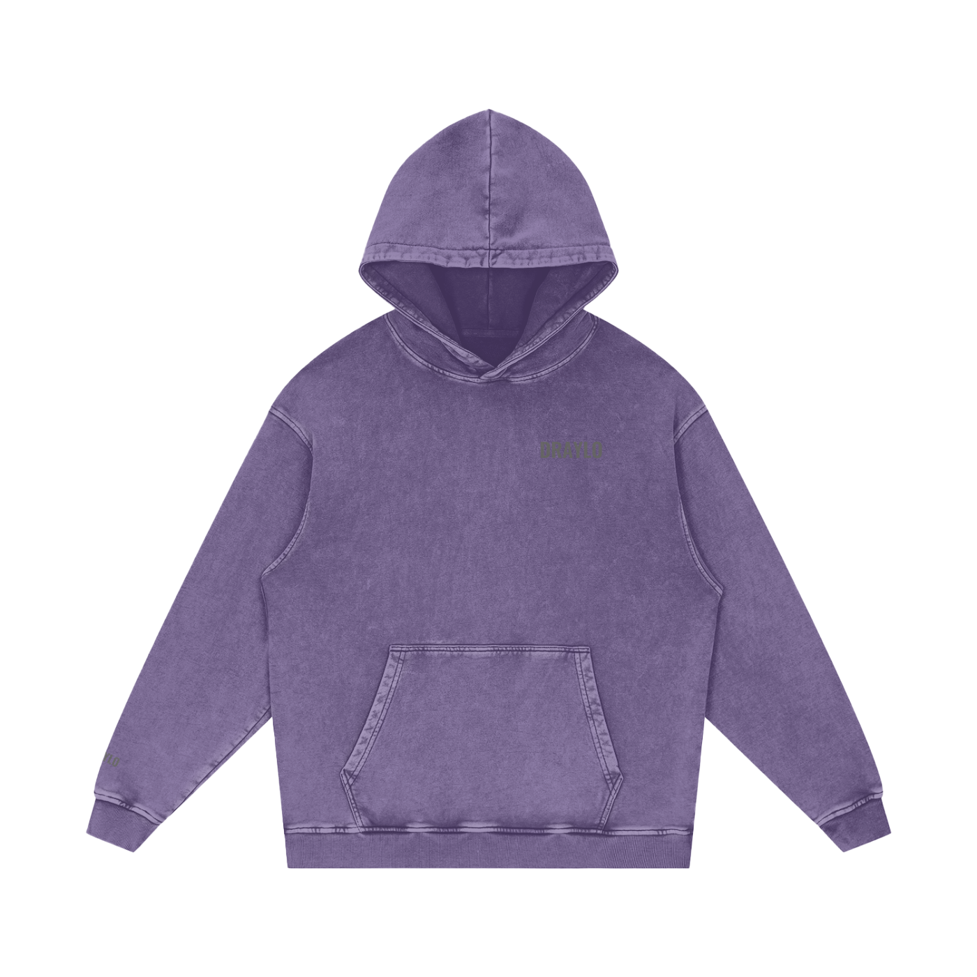 DRAYLO Snow Washed Loose Cotton Hoodie