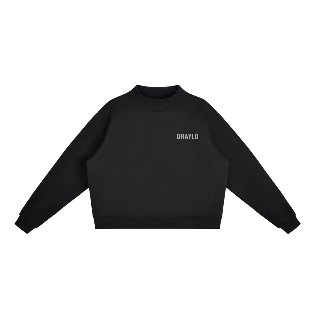 DRAYLO Fleece Mock-Neck Crew Sweatshirt