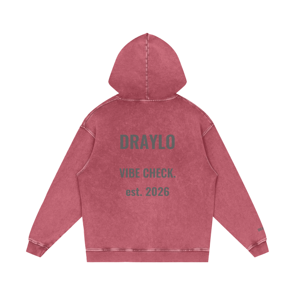 DRAYLO Snow Washed Loose Cotton Hoodie