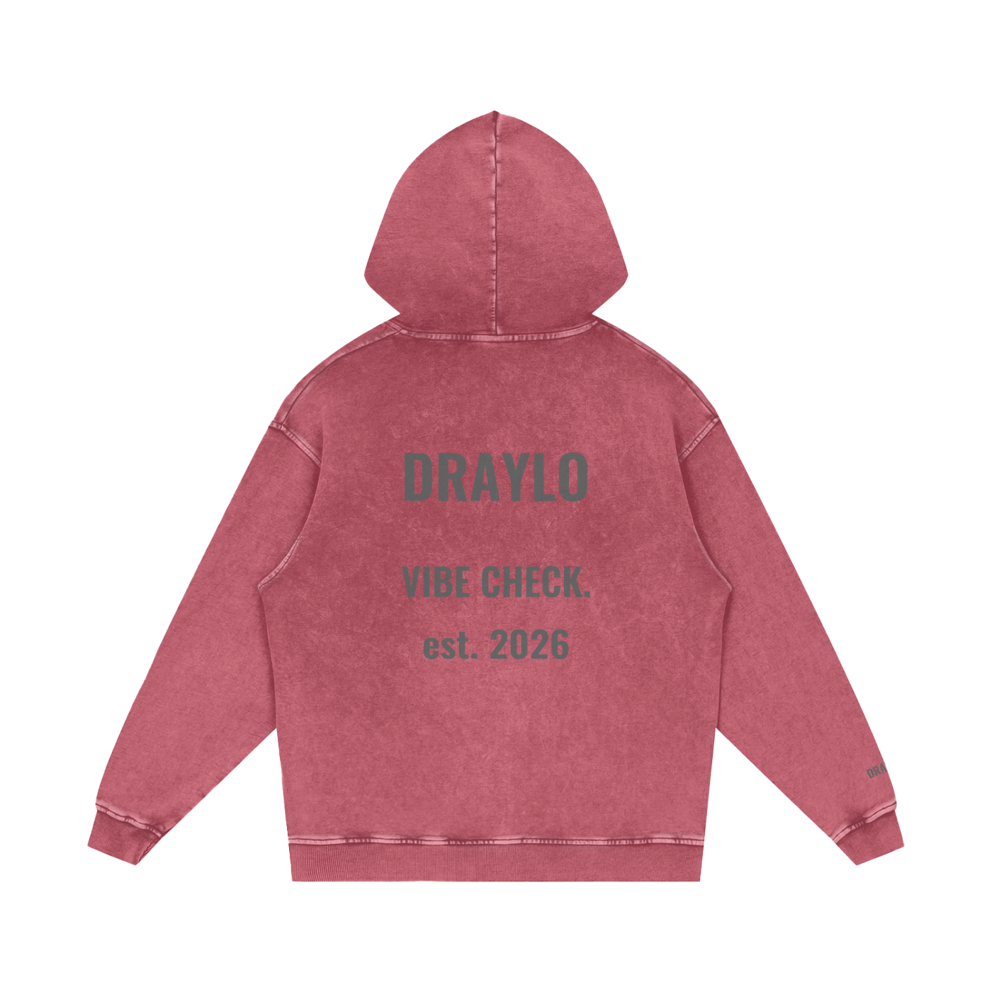 DRAYLO Snow Washed Loose Cotton Hoodie