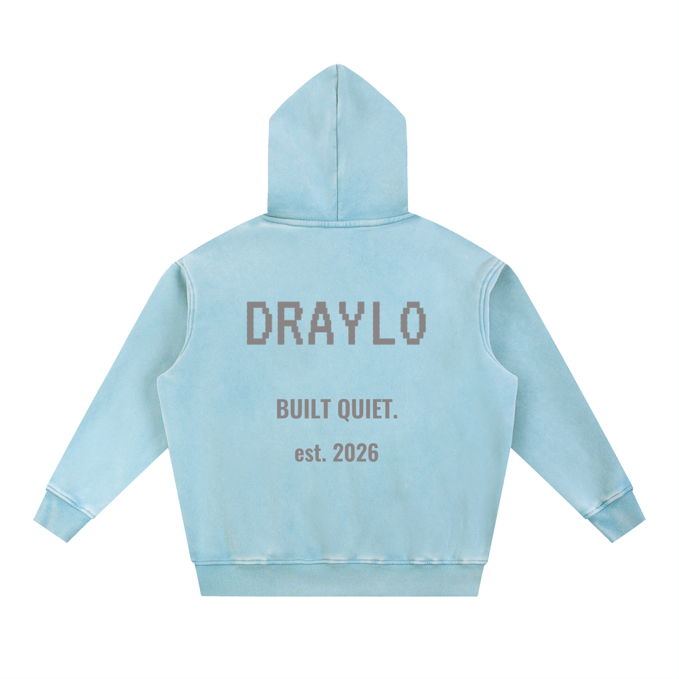 DRAYLO, BUILT QUIET.  thick hoodie