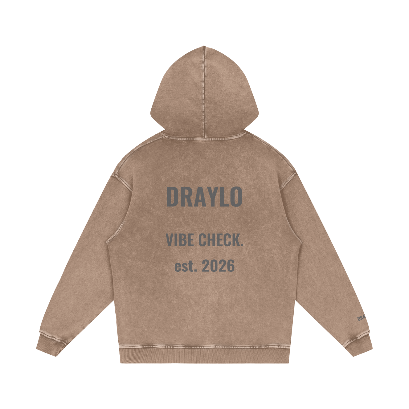 DRAYLO Snow Washed Loose Cotton Hoodie