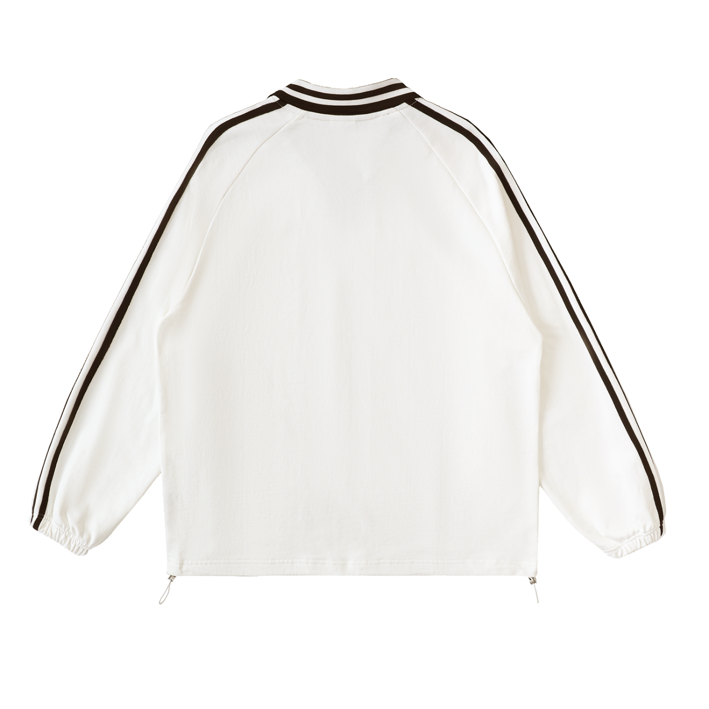 DRAYLO Striped Lapel Collar Sweatshirt