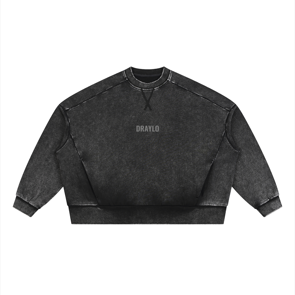 DRAYLO Unisex Mineral Wash Boxy Sweatshirt