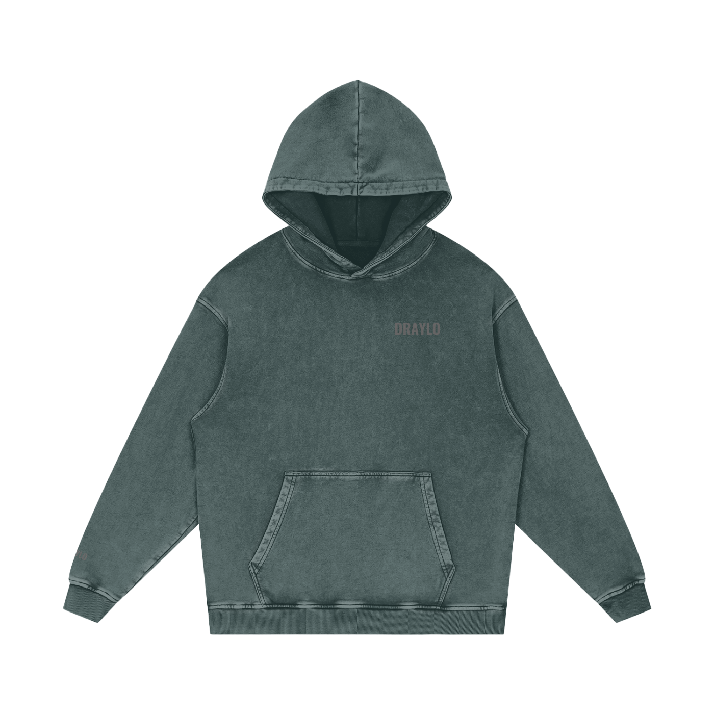DRAYLO Snow Washed Loose Cotton Hoodie