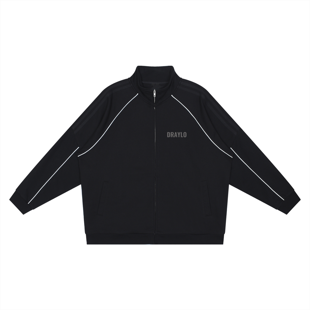 DRAYLO Striped Raglan Sleeve  Jacket
