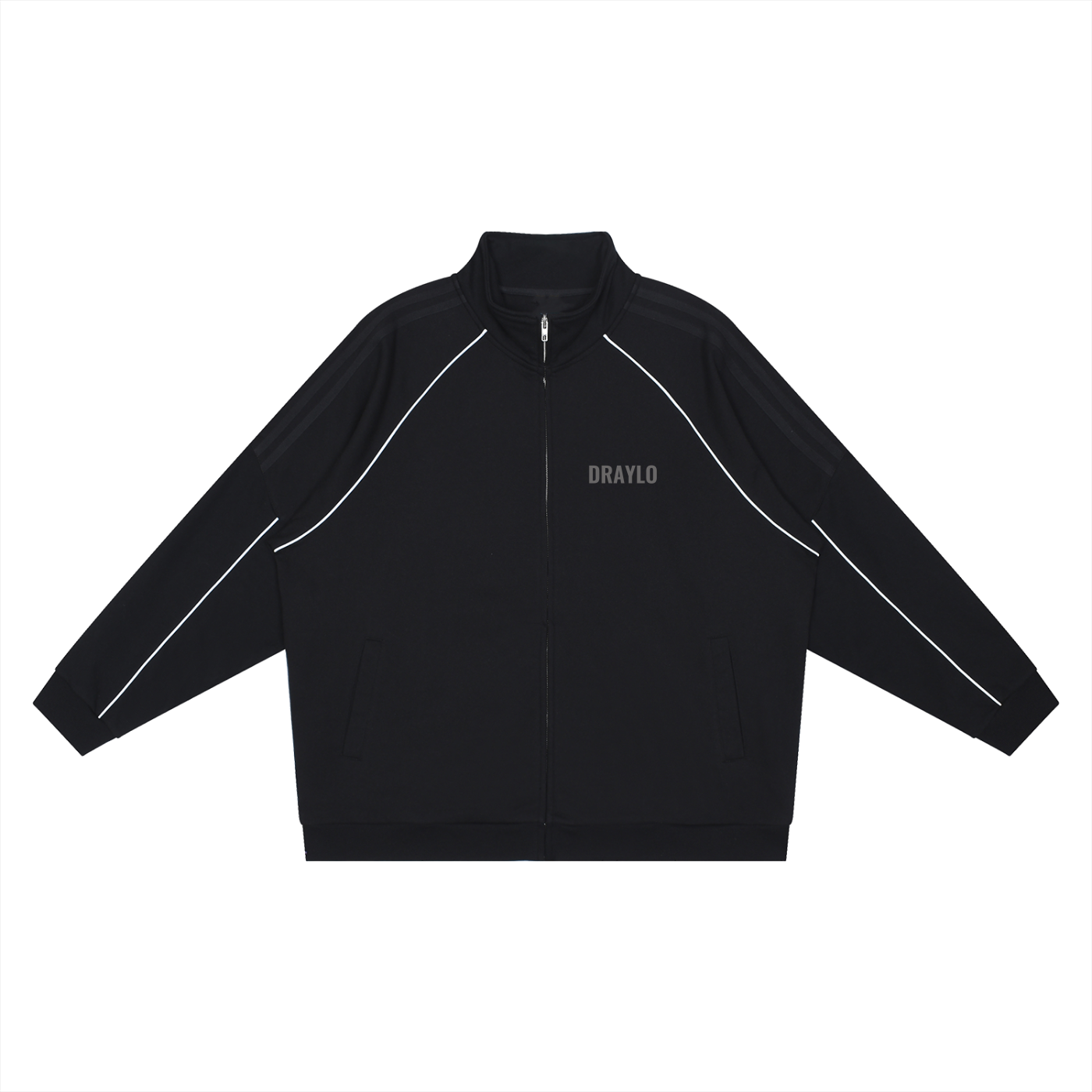 DRAYLO Striped Raglan Sleeve  Jacket
