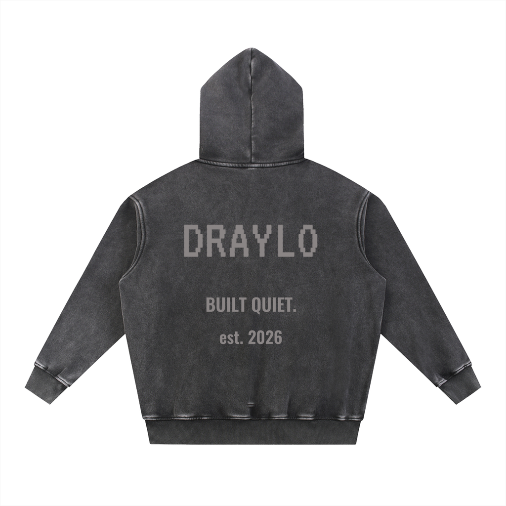 DRAYLO, BUILT QUIET.  thick hoodie