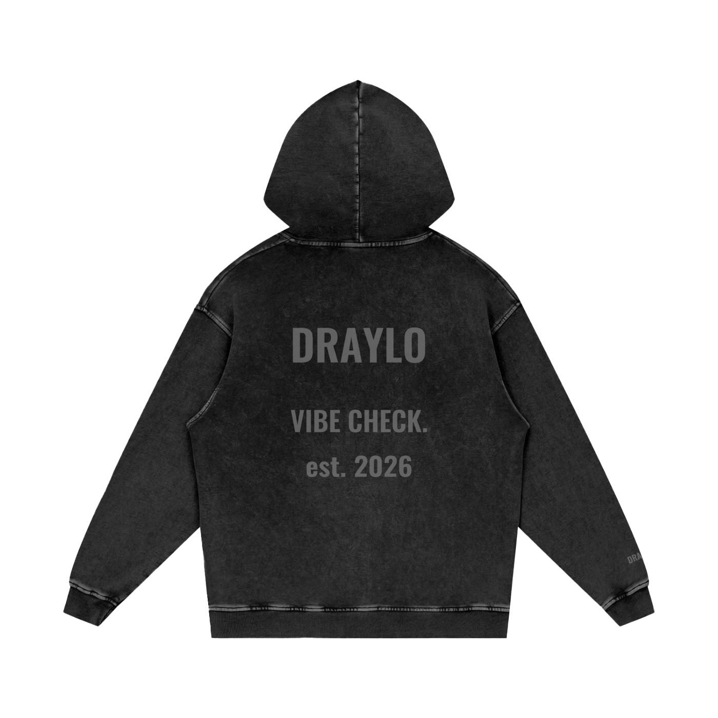 DRAYLO Snow Washed Loose Cotton Hoodie