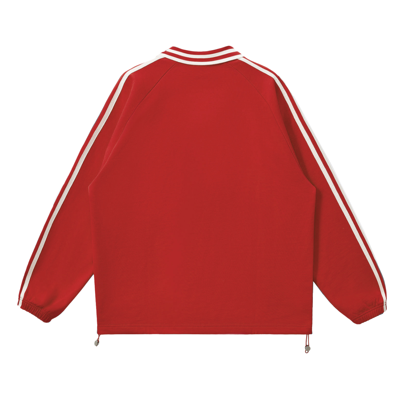 DRAYLO Striped Lapel Collar Sweatshirt