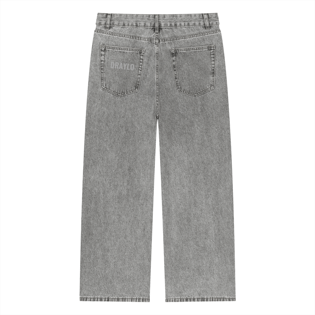 DRAYLO Unisex Vintage Wash Straight Leg Jeans