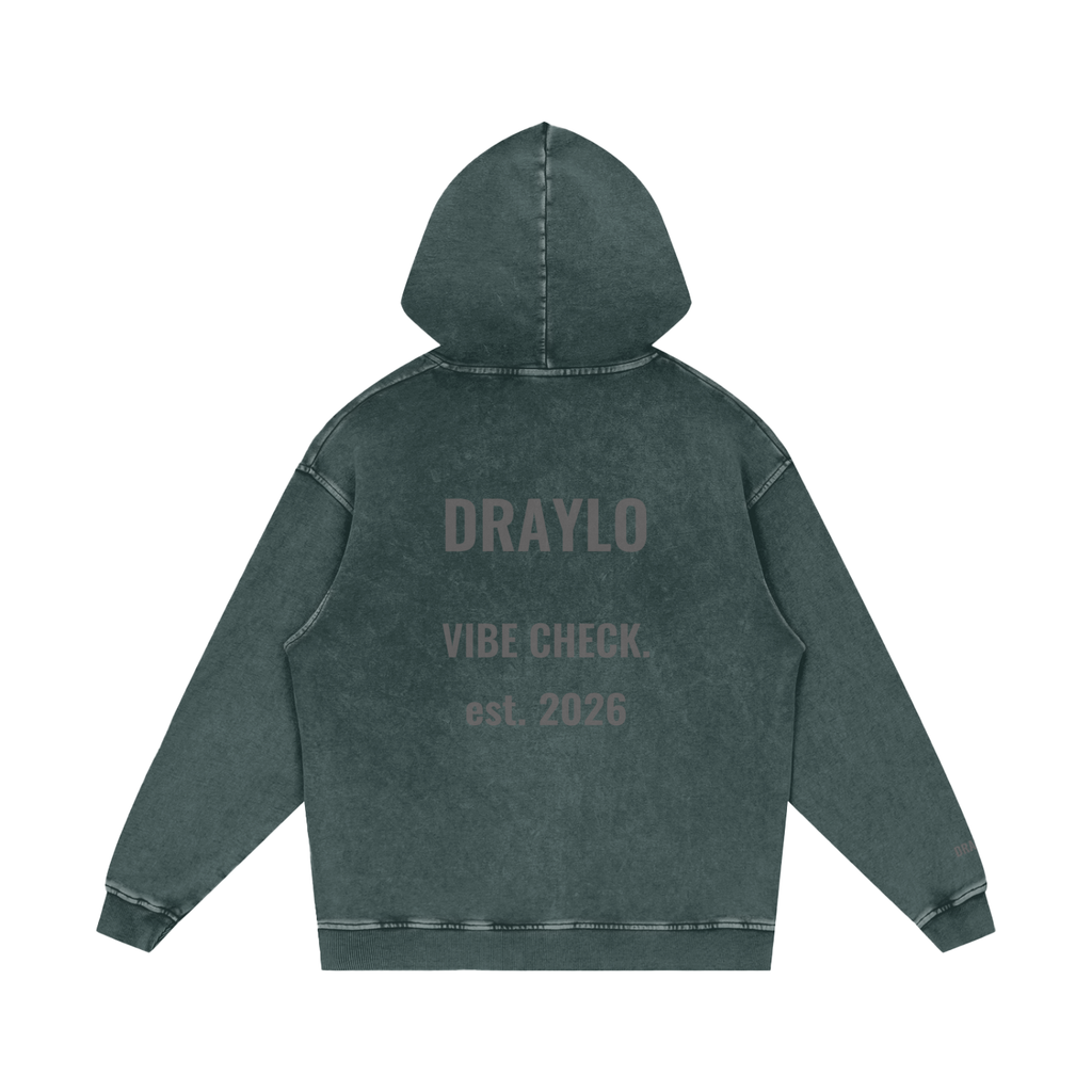 DRAYLO Snow Washed Loose Cotton Hoodie