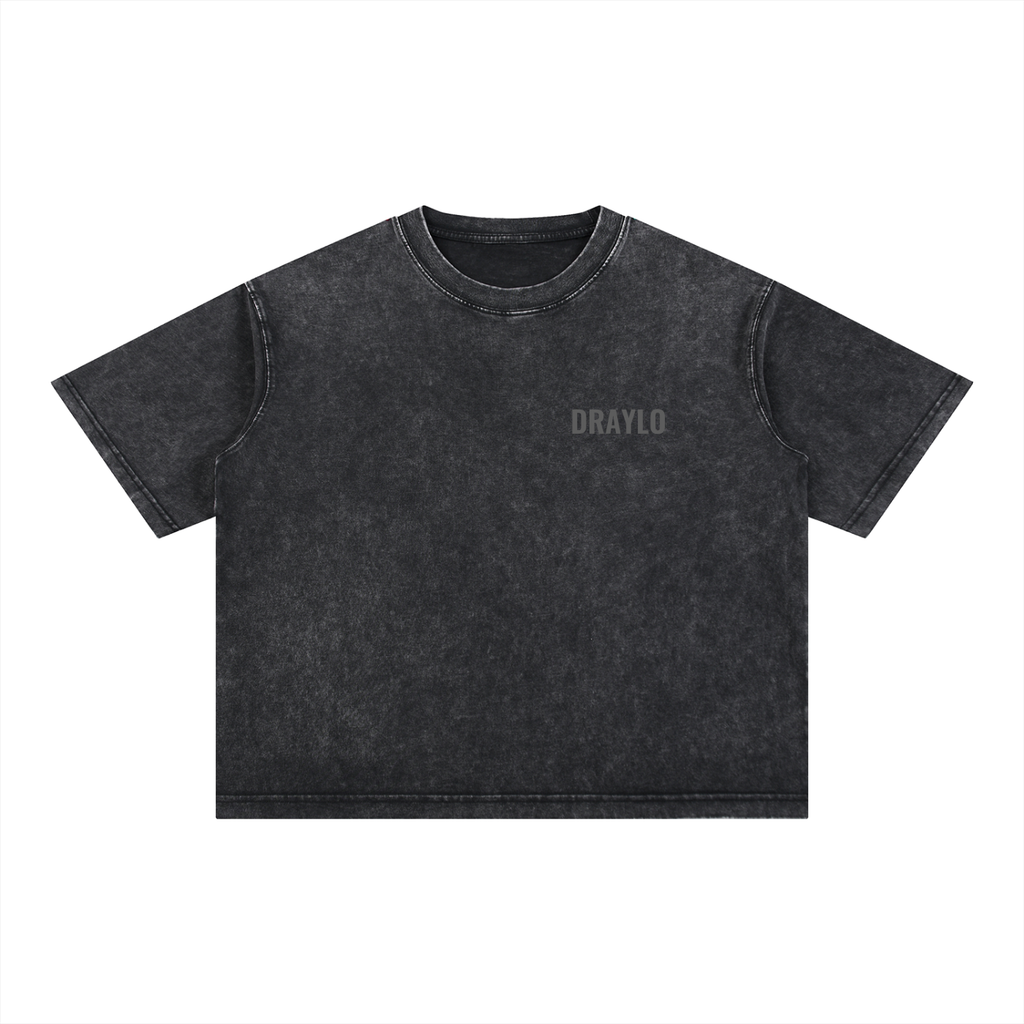 DRAYLO Mineral Wash Boxy Cotton T-Shirt