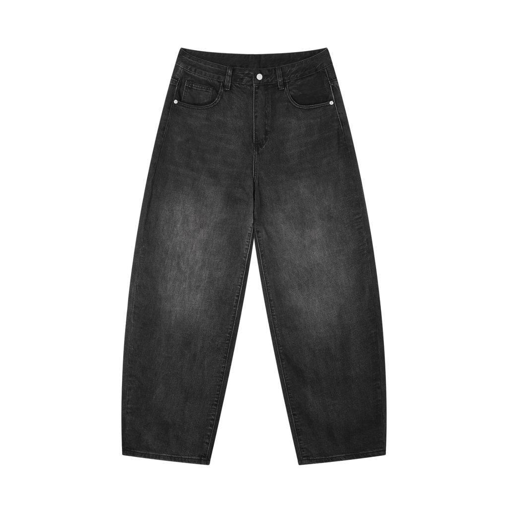 DRAYLO Men's Sunfade Vintage Wash Barrel Leg Jeans