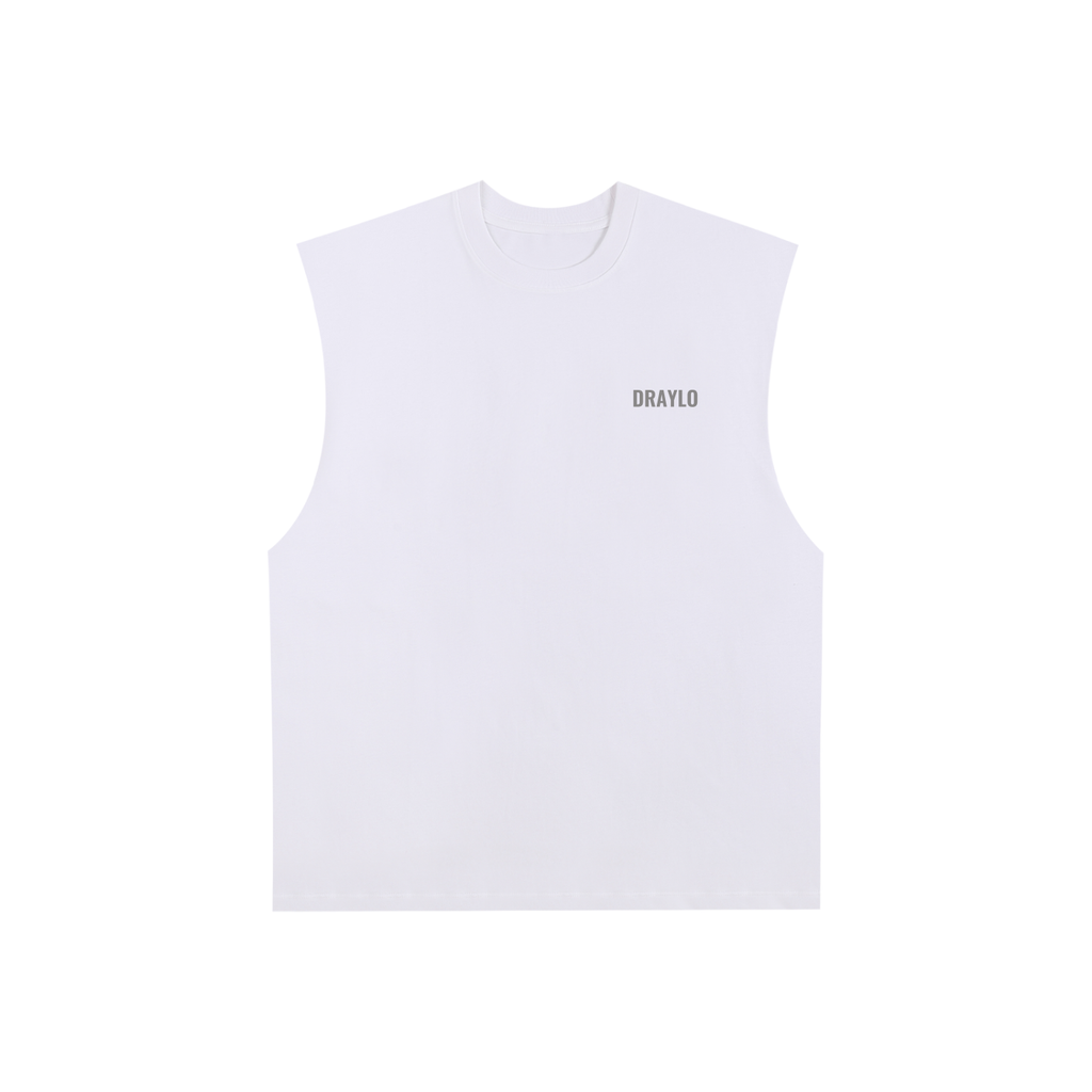 DRAYLO Raw Edge Cotton Tank Top