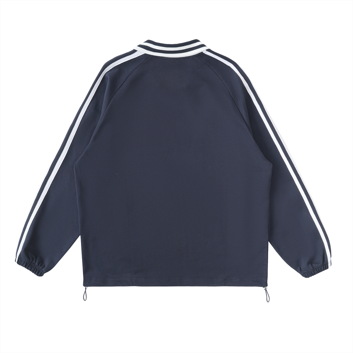 DRAYLO Striped Lapel Collar Sweatshirt