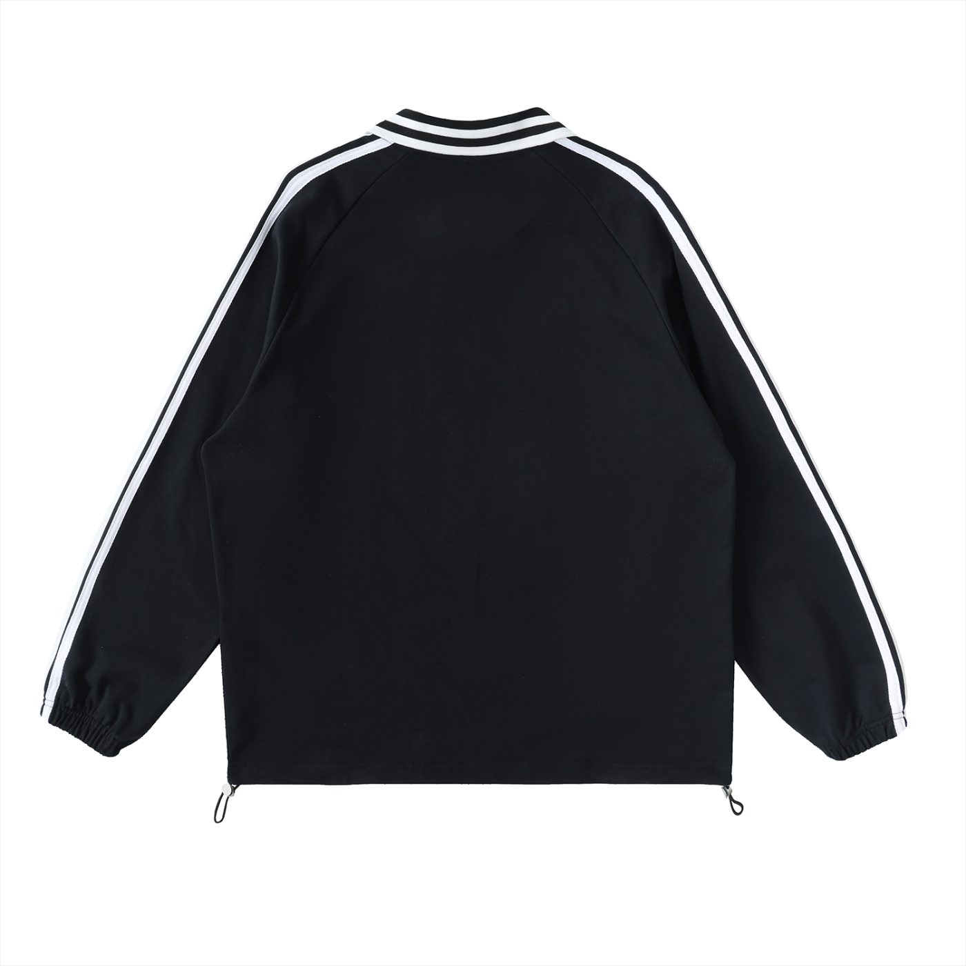 DRAYLO Striped Lapel Collar Sweatshirt