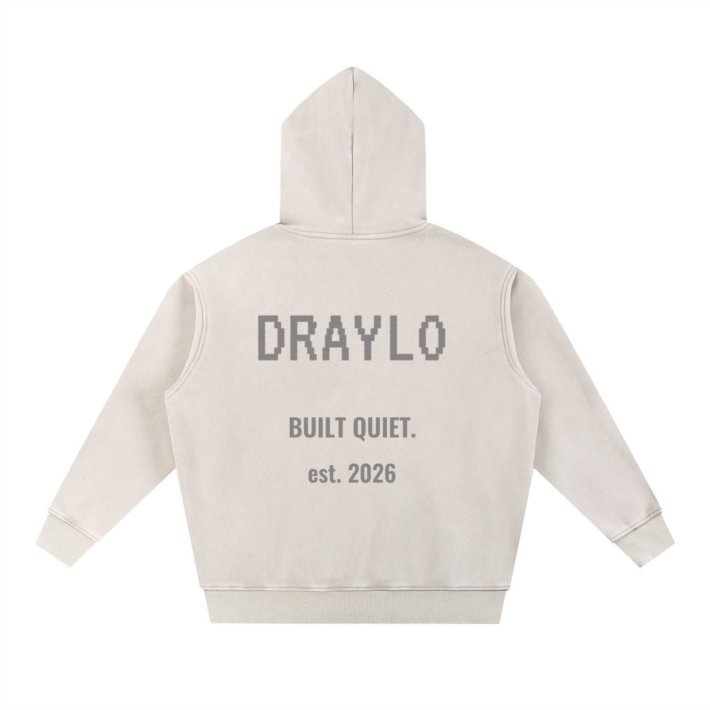 DRAYLO, BUILT QUIET.  thick hoodie