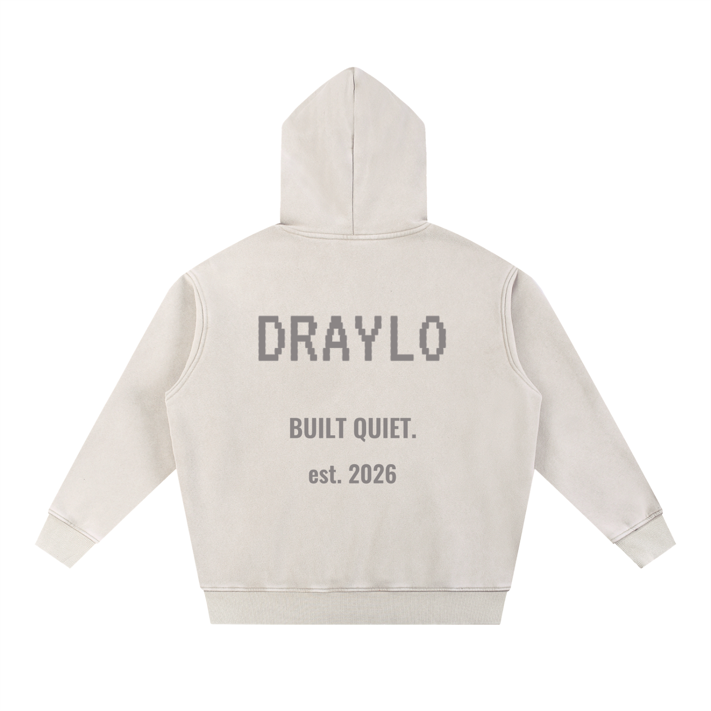 DRAYLO, BUILT QUIET.  thick hoodie