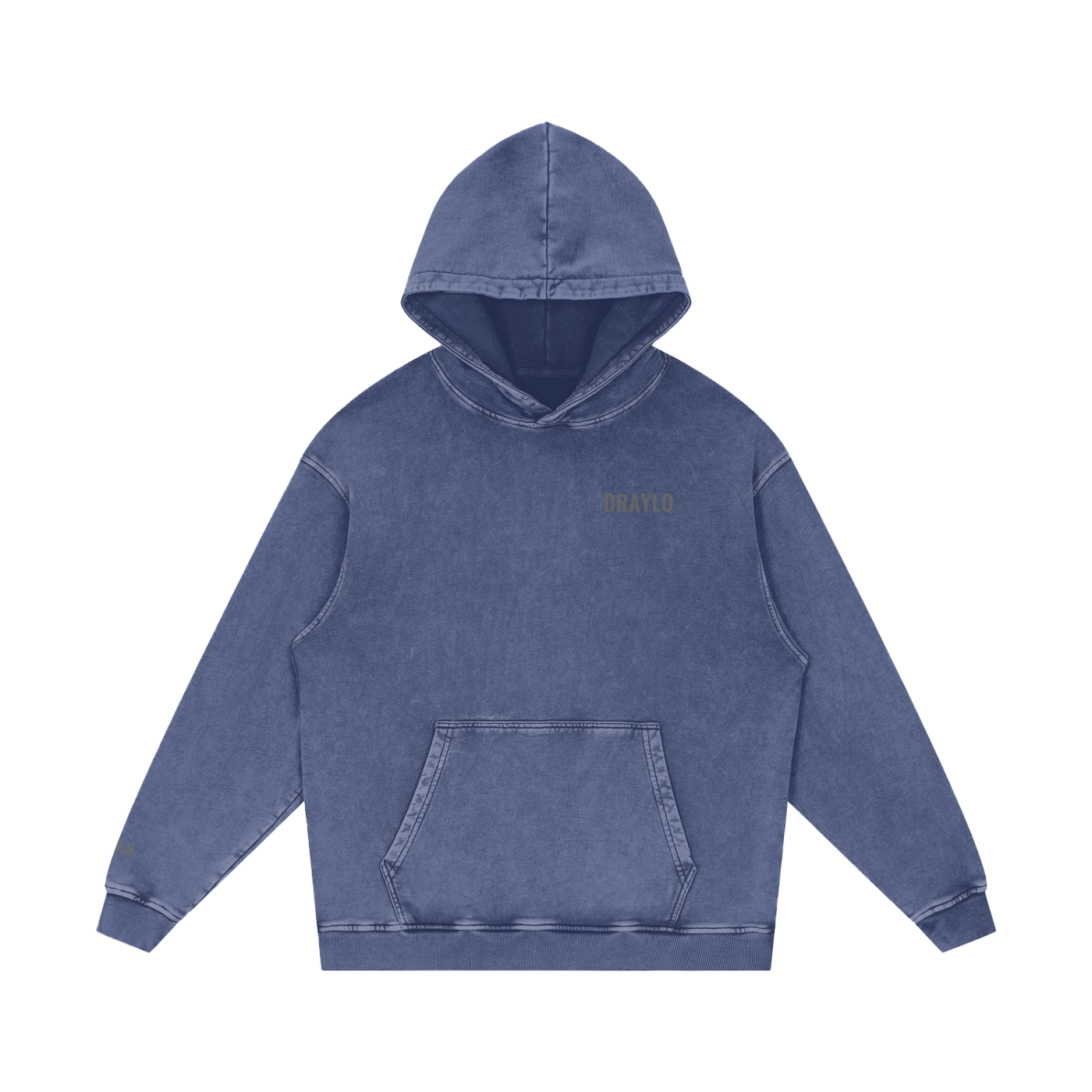 DRAYLO Snow Washed Loose Cotton Hoodie
