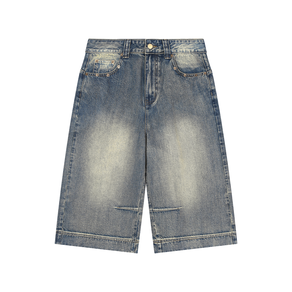 DRAYLO Vintage Wash Baggy Denim Shorts