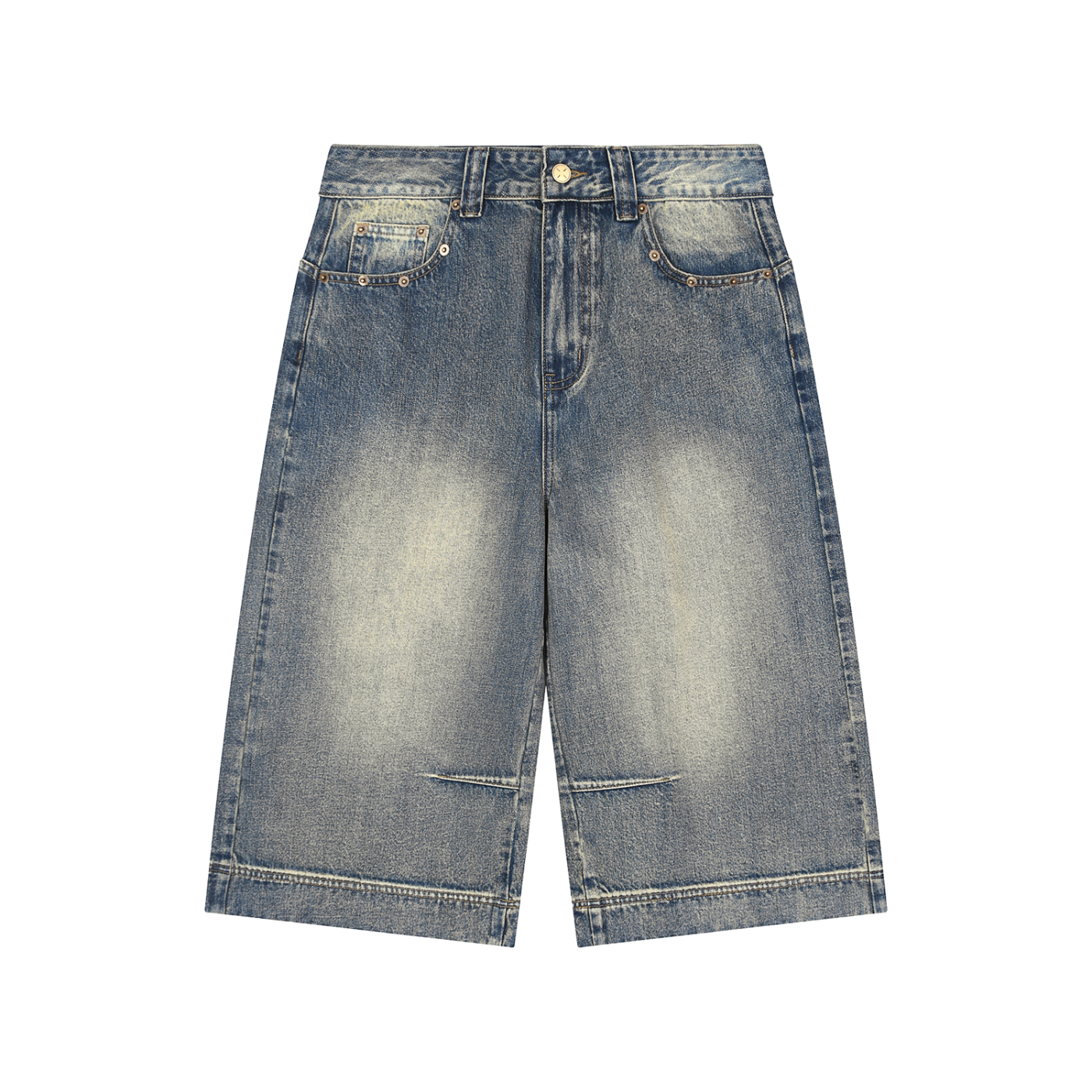 DRAYLO Vintage Wash Baggy Denim Shorts