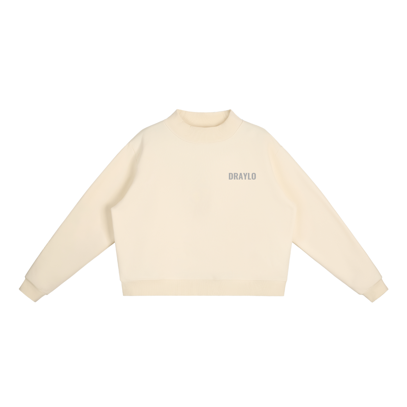 DRAYLO Fleece Mock-Neck Crew Sweatshirt
