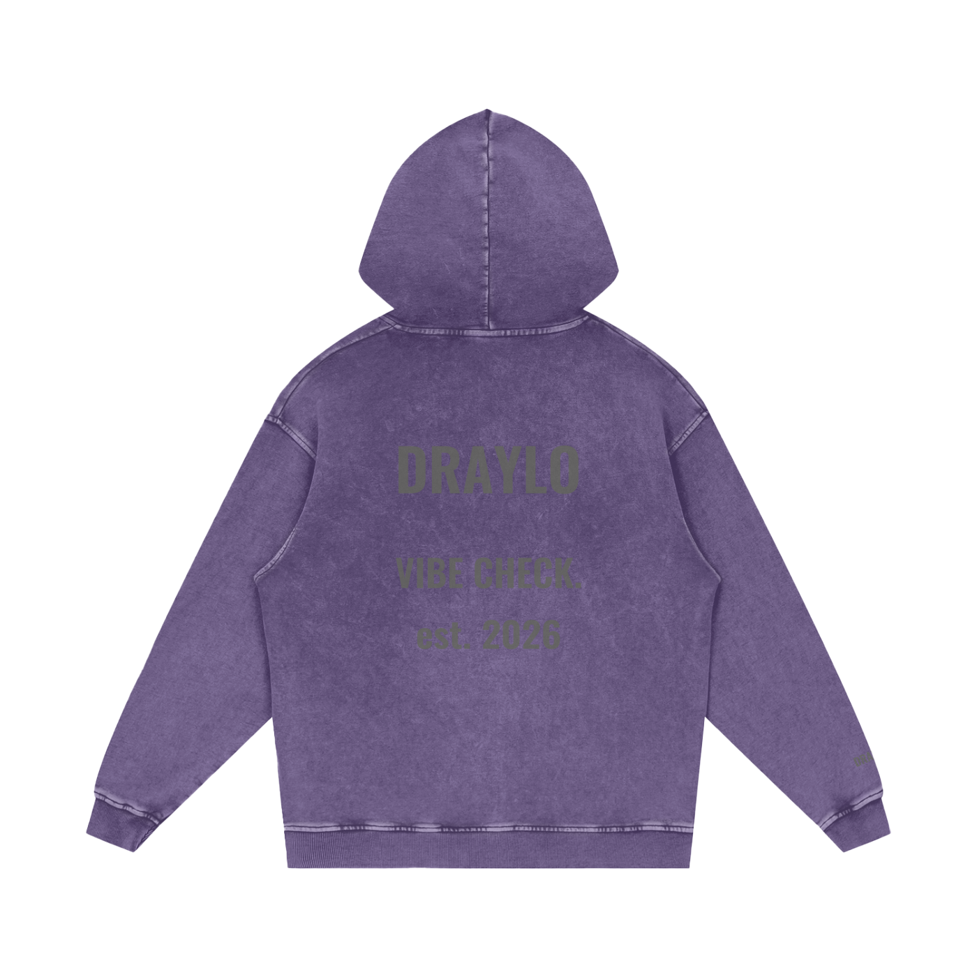 DRAYLO Snow Washed Loose Cotton Hoodie