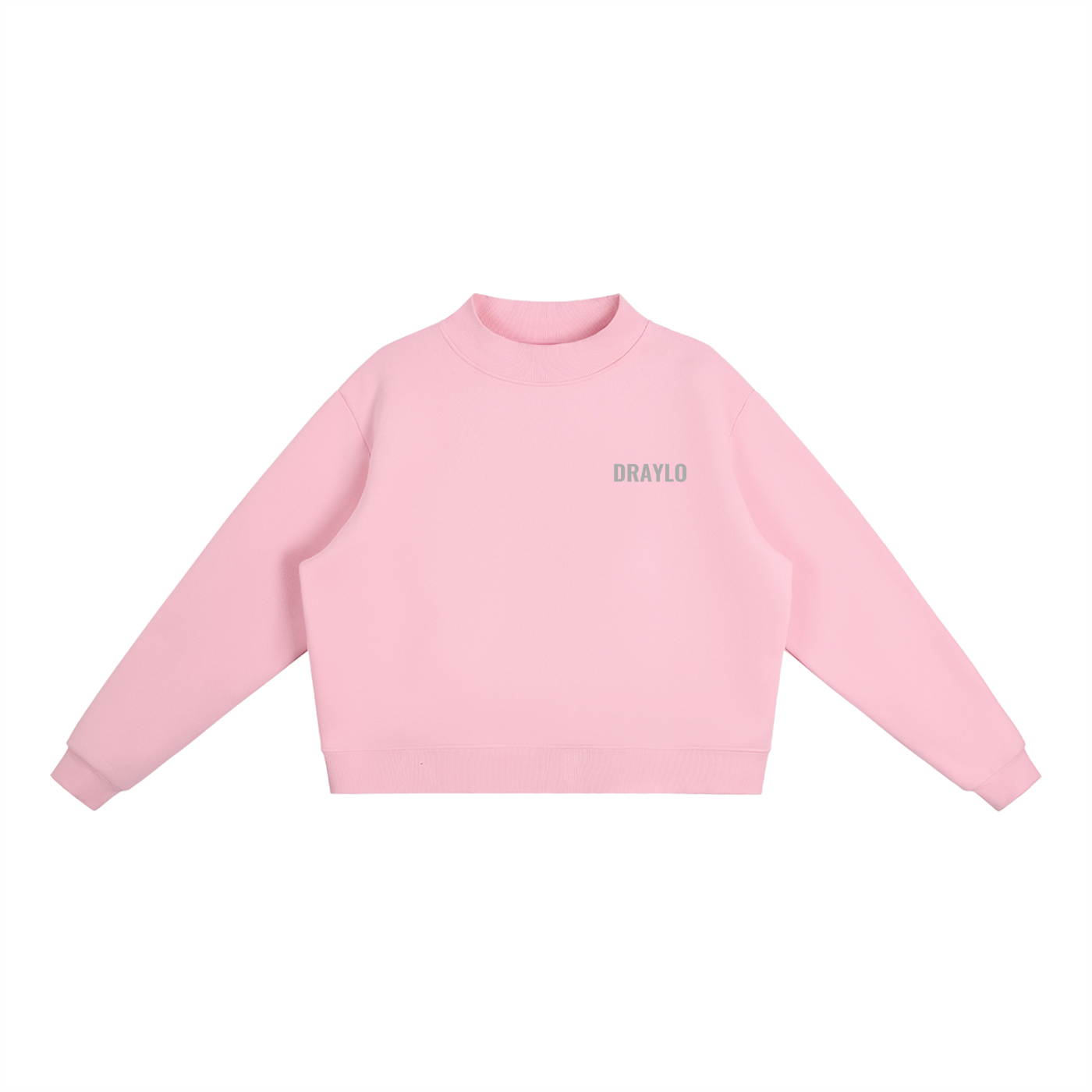 DRAYLO Fleece Mock-Neck Crew Sweatshirt