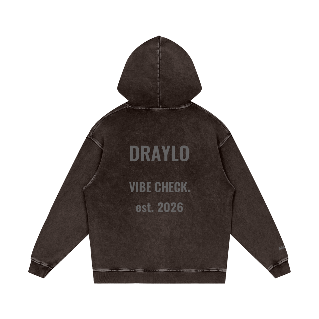 DRAYLO Snow Washed Loose Cotton Hoodie