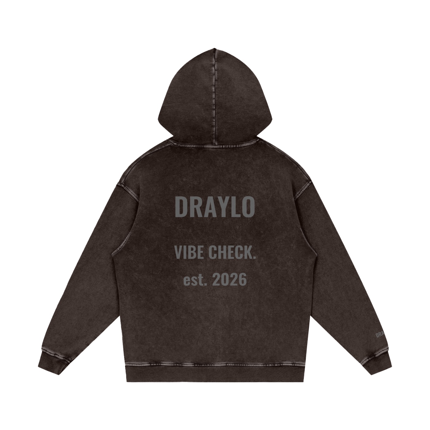 DRAYLO Snow Washed Loose Cotton Hoodie