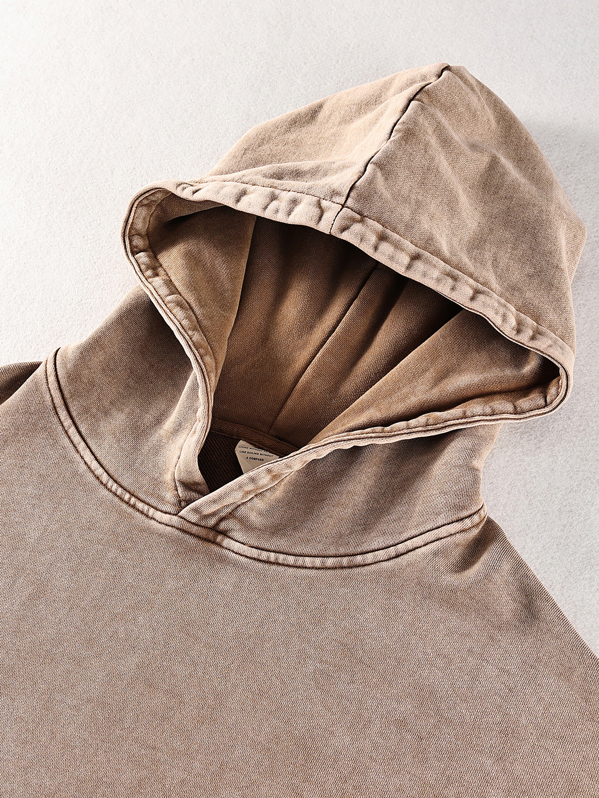 DRAYLO Snow Washed Loose Cotton Hoodie