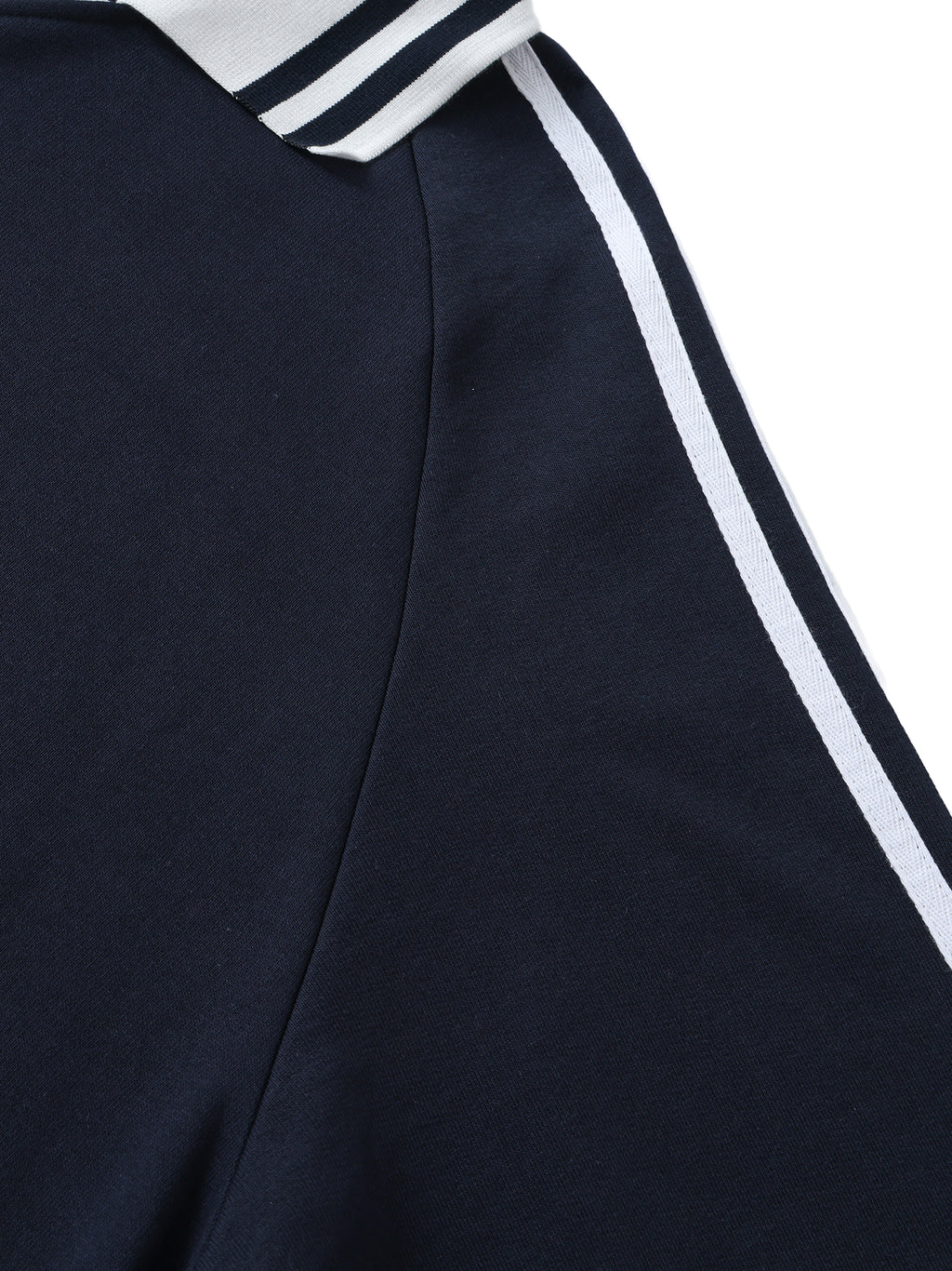 DRAYLO Striped Lapel Collar Sweatshirt