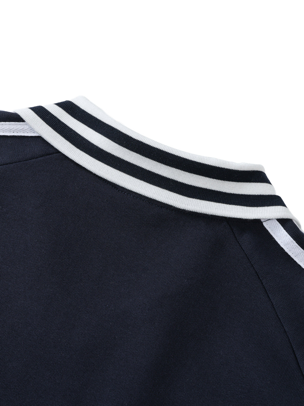 DRAYLO Striped Lapel Collar Sweatshirt