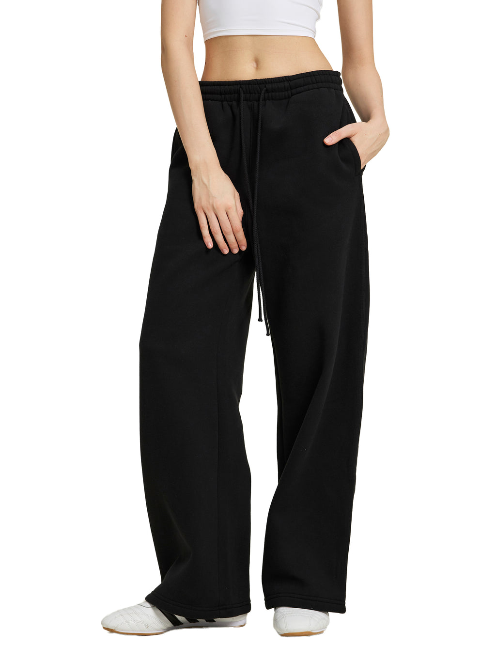 DRAYLO Fleece Drawstring Straight-Leg Sweatpants