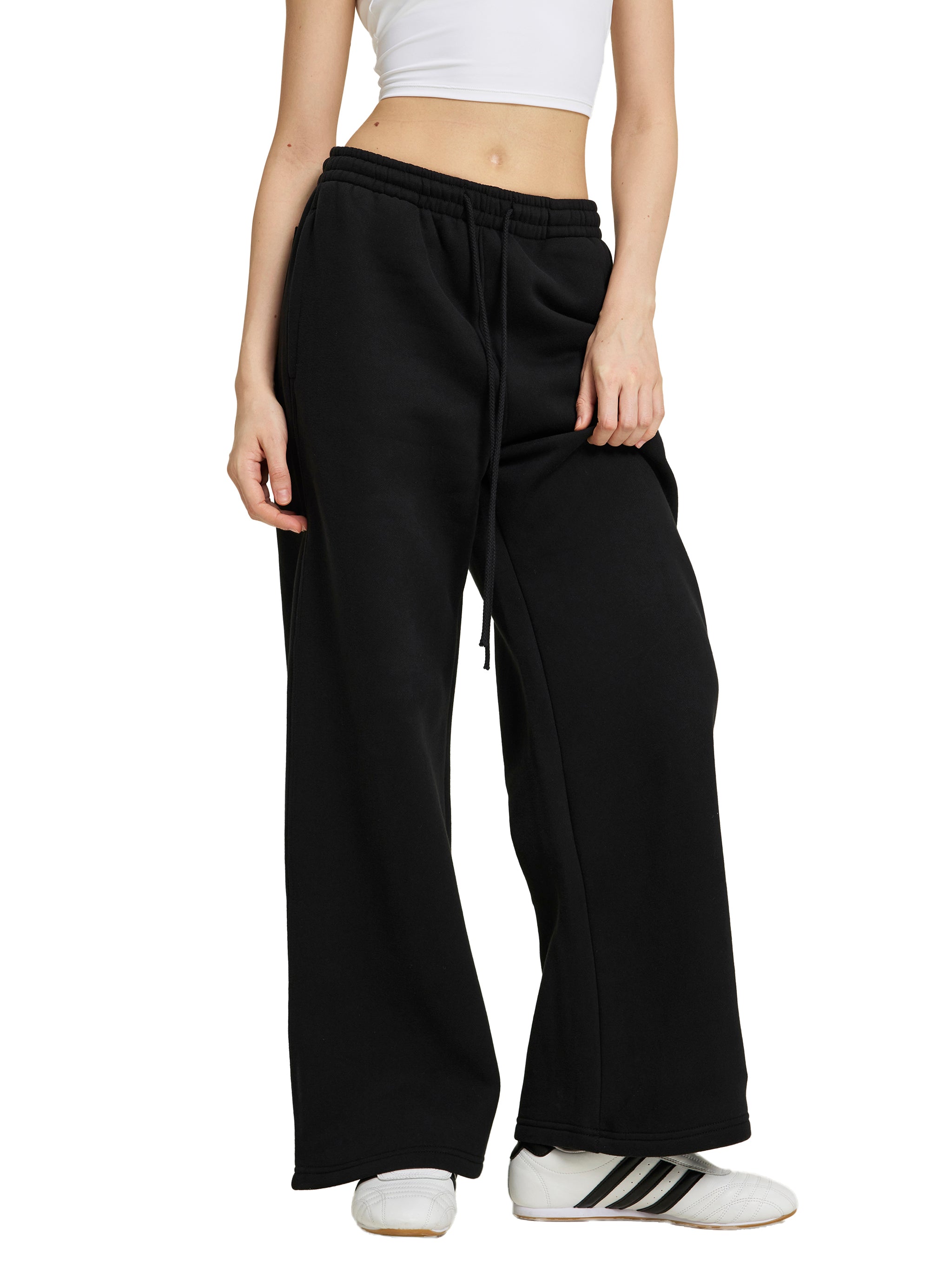 DRAYLO Fleece Drawstring Straight-Leg Sweatpants