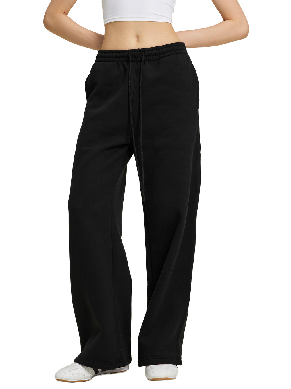 DRAYLO Fleece Drawstring Straight-Leg Sweatpants