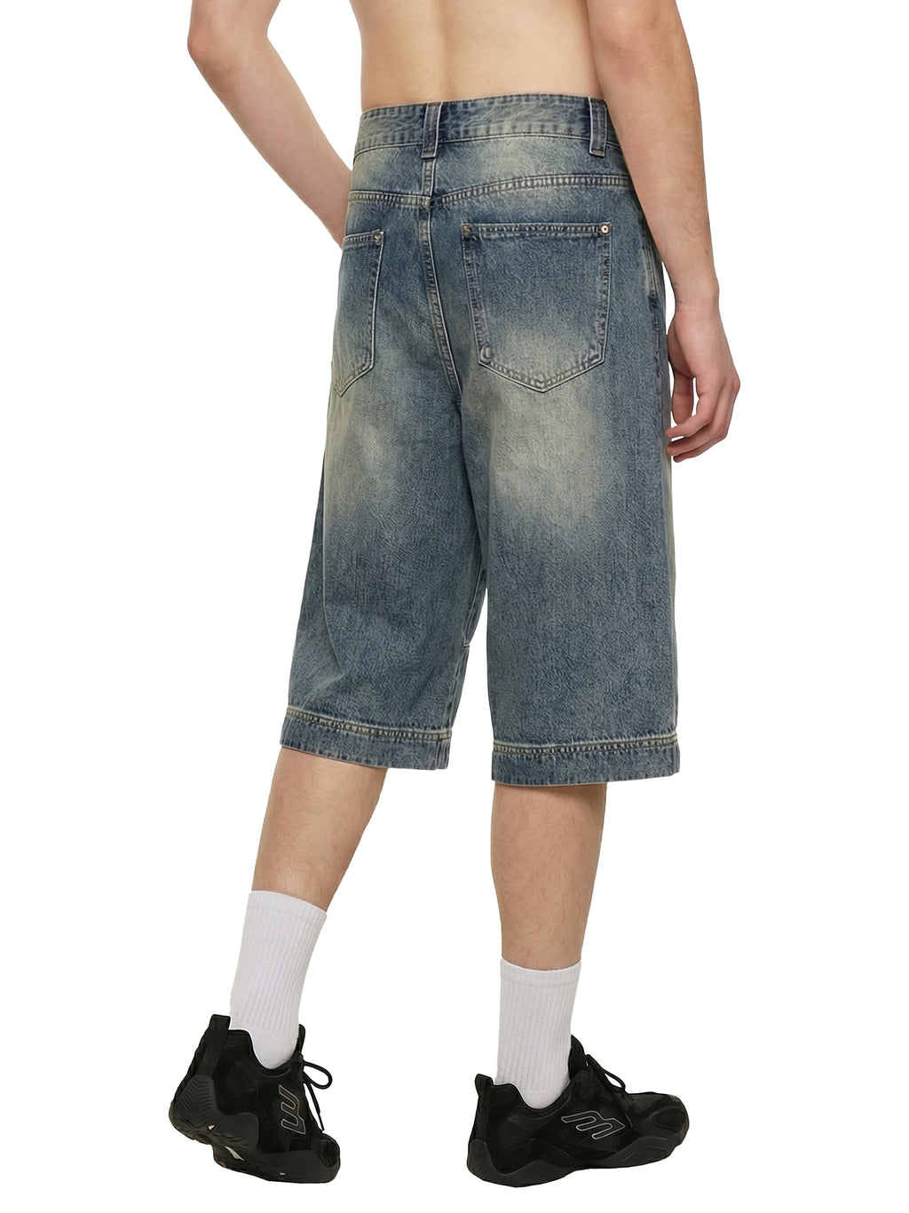 DRAYLO Vintage Wash Baggy Denim Shorts