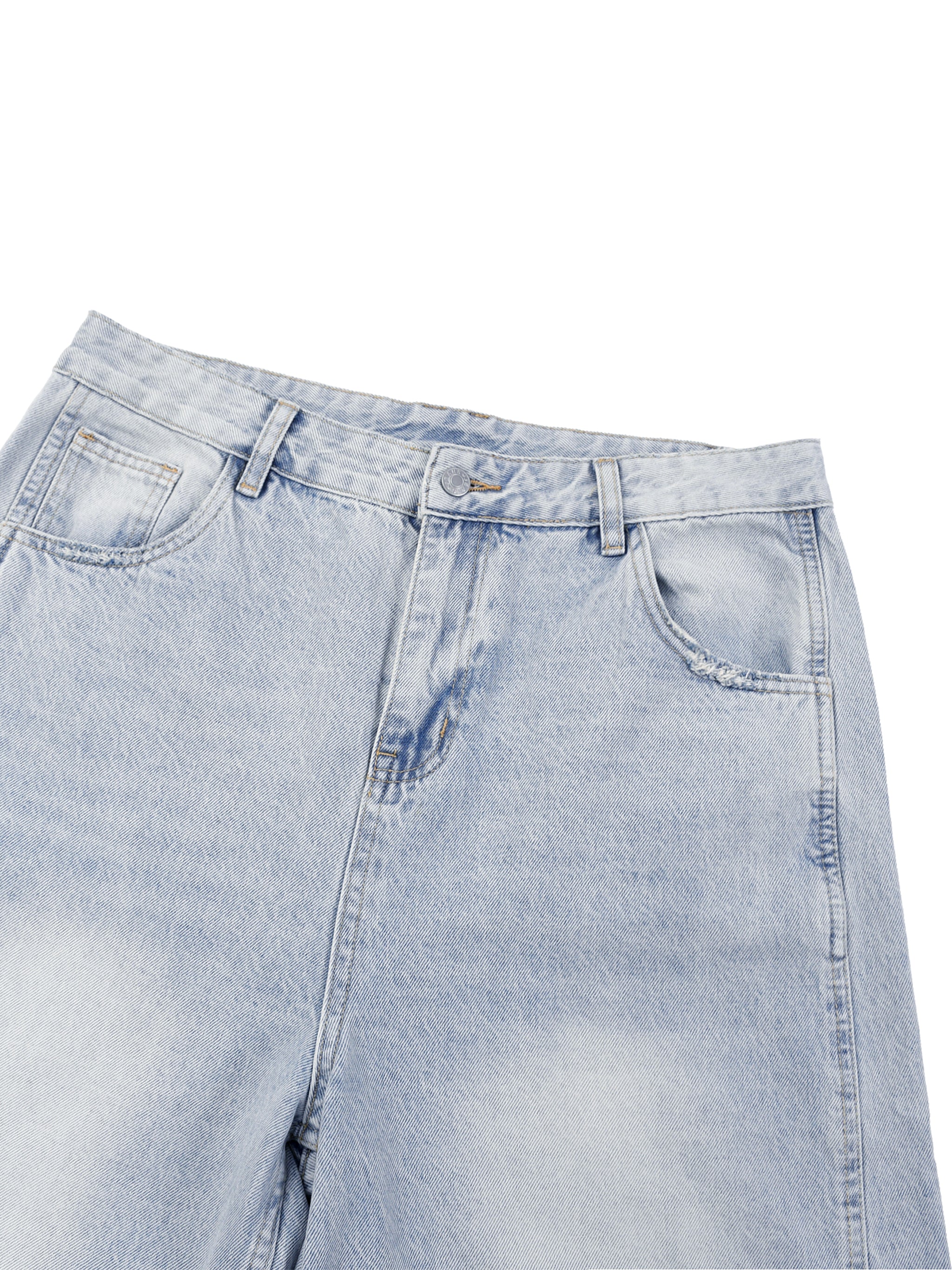 DRAYLO Men's Vintage Wash Sunfade Barrel Leg Jeans
