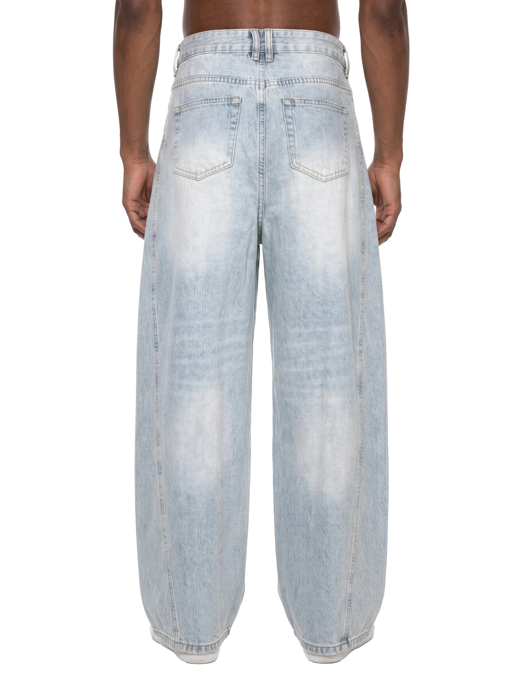 DRAYLO Men's Vintage Wash Sunfade Barrel Leg Jeans