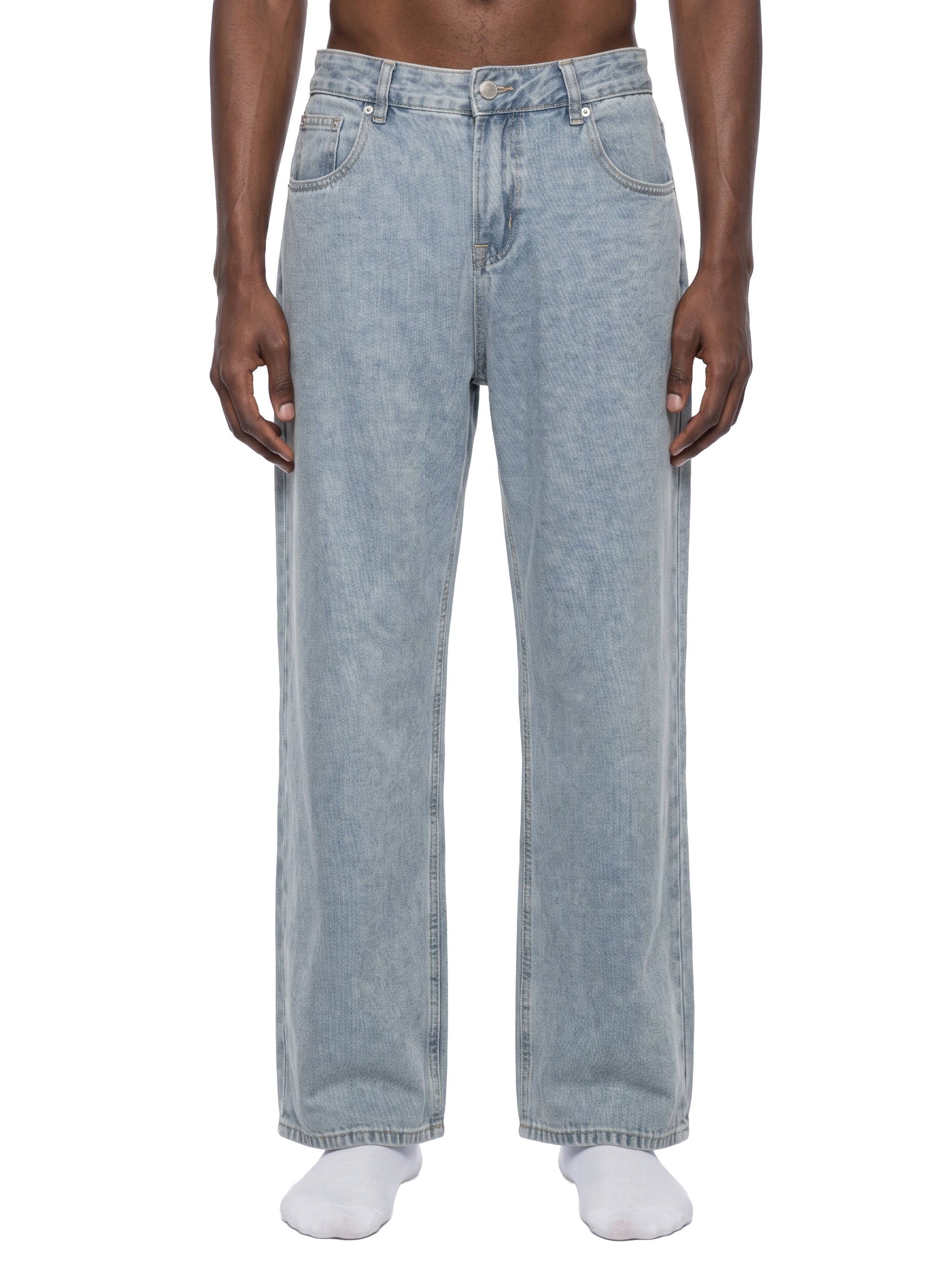DRAYLO Unisex Vintage Wash Straight Leg Jeans